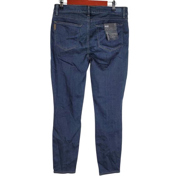 NEW Paige Verdugo Ankle Jean Sz 31 Blue Dark Wash Stretch Transcend Skinny Denim - Picture 4 of 14